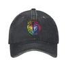 LGBTQ Rainbow Baseball Cap Vintage Distressed Denim Gay Pride LGBT Awareness Ally Snapback Cap Unisex  Outdoor All Seasons Caps
