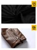 Jachetă de motociclist pentru bărbați, de iarnă, din piele PU, cu guler înalt, croială slim fit - Stil European & American