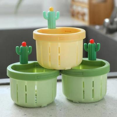 2 Pcs Kitchen Sink Strainer Multifunctional Household Cactus Strainer Press Type Automatic Dumping Sink Drainage Basket for Kitchen Hands-free