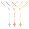 Vintage Stainless Steel Rosary Virgin Oval Cross Sweater Chain Necklace, Jewelry Nc-932