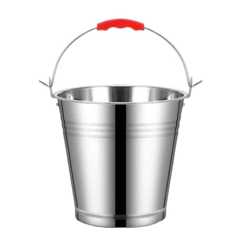 Compact Stainless Steel Bucket with Lid - Multi-purpose for Home and Outdoor Use