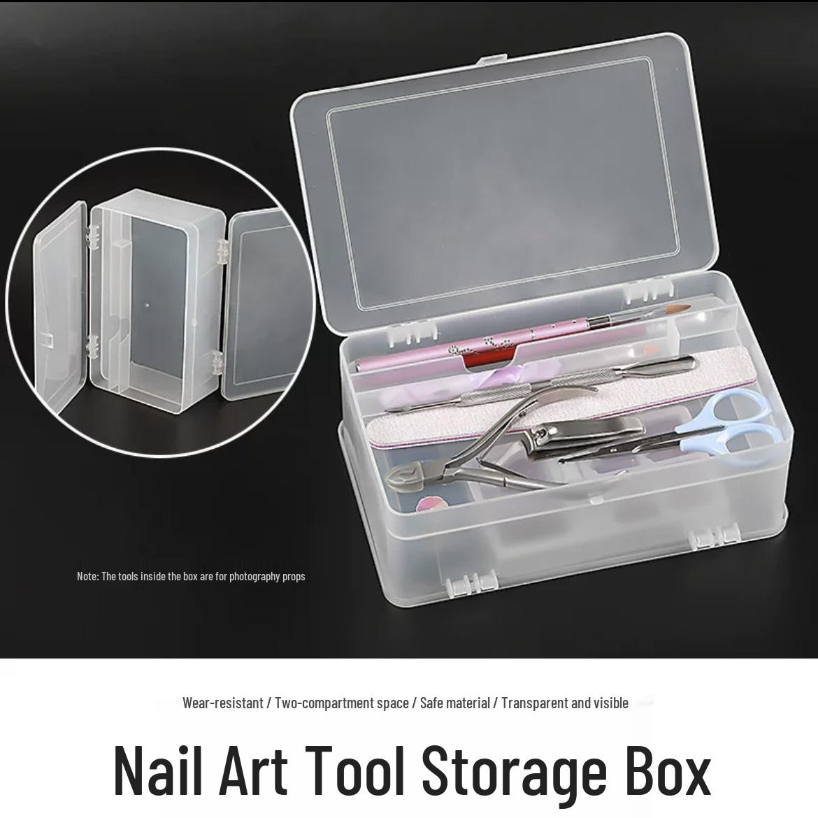 Frosted Double-Layer Japanese Manicure Tool Storage Box