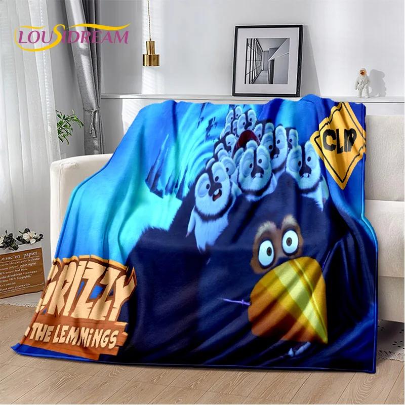 Cartoon Grizzy and The Lemmings Soft Flannel Blanket for Beds Bedroom Sofa Picnic,Throw Blanket for Cover Outdoors Leisure Gift