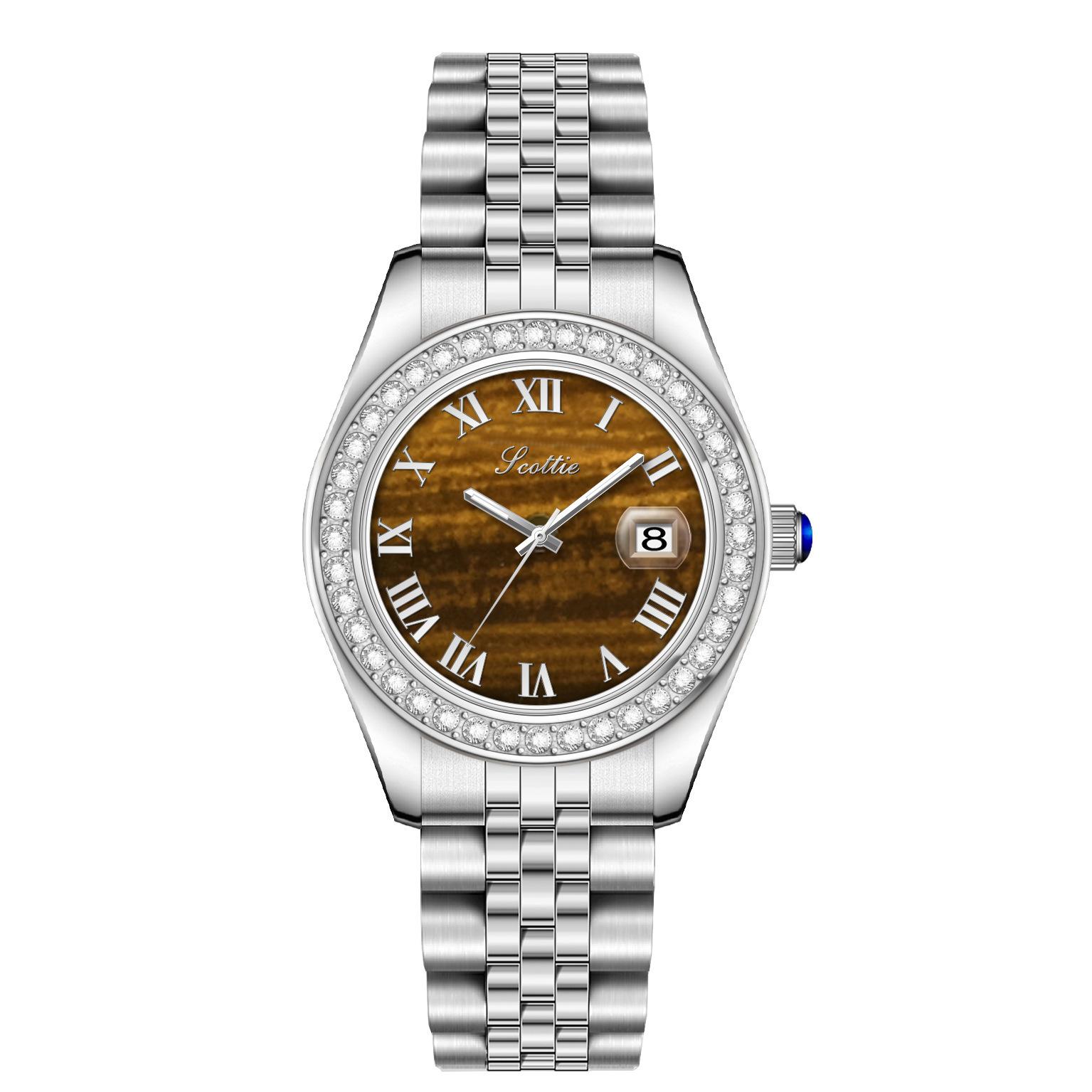 Steel Strap Women S Watch Waterproof Classic Calendar Watch 9393