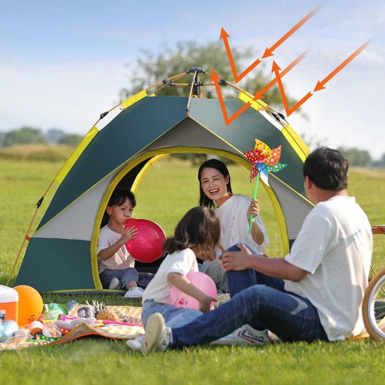 3-4 Person Outdoor Rainproof Tent Ultralight Waterproof Windproof Anti UV Backpacking Hiking Family Folding Camping Shelter
