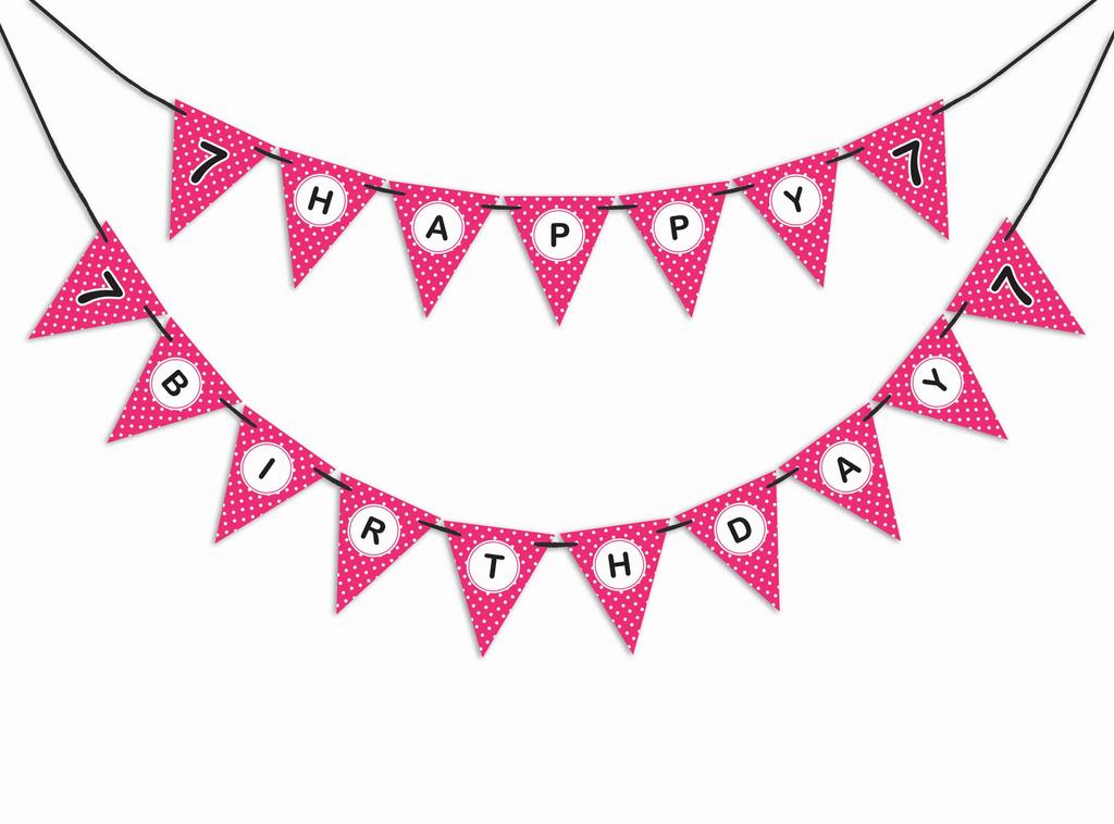 Inkdotpot Birthday Party Decorations Happy Birthday Party Garland Baby Girls Polka Dot Pennant Banner