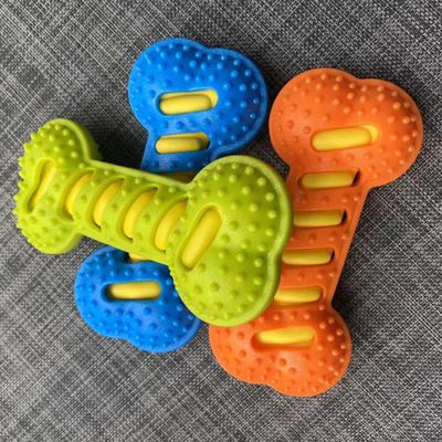 Osso Giocattolo per Cani Giocattolo Squeaky da Masticare Osso di Gomma Testurizzato Giocattolo Sicuro per la Pulizia dei Denti per Cuccioli in Dentizione e Cani di Taglia Grande Cura Orale