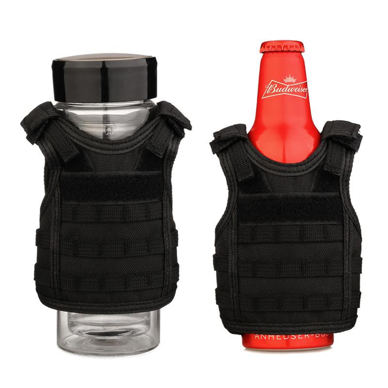Beer Bottle Mug Decorative Sleeve Insulated Drop-proof Beer Mini Vest Tactical Antifreeze Water Bottle Protective Cover 4