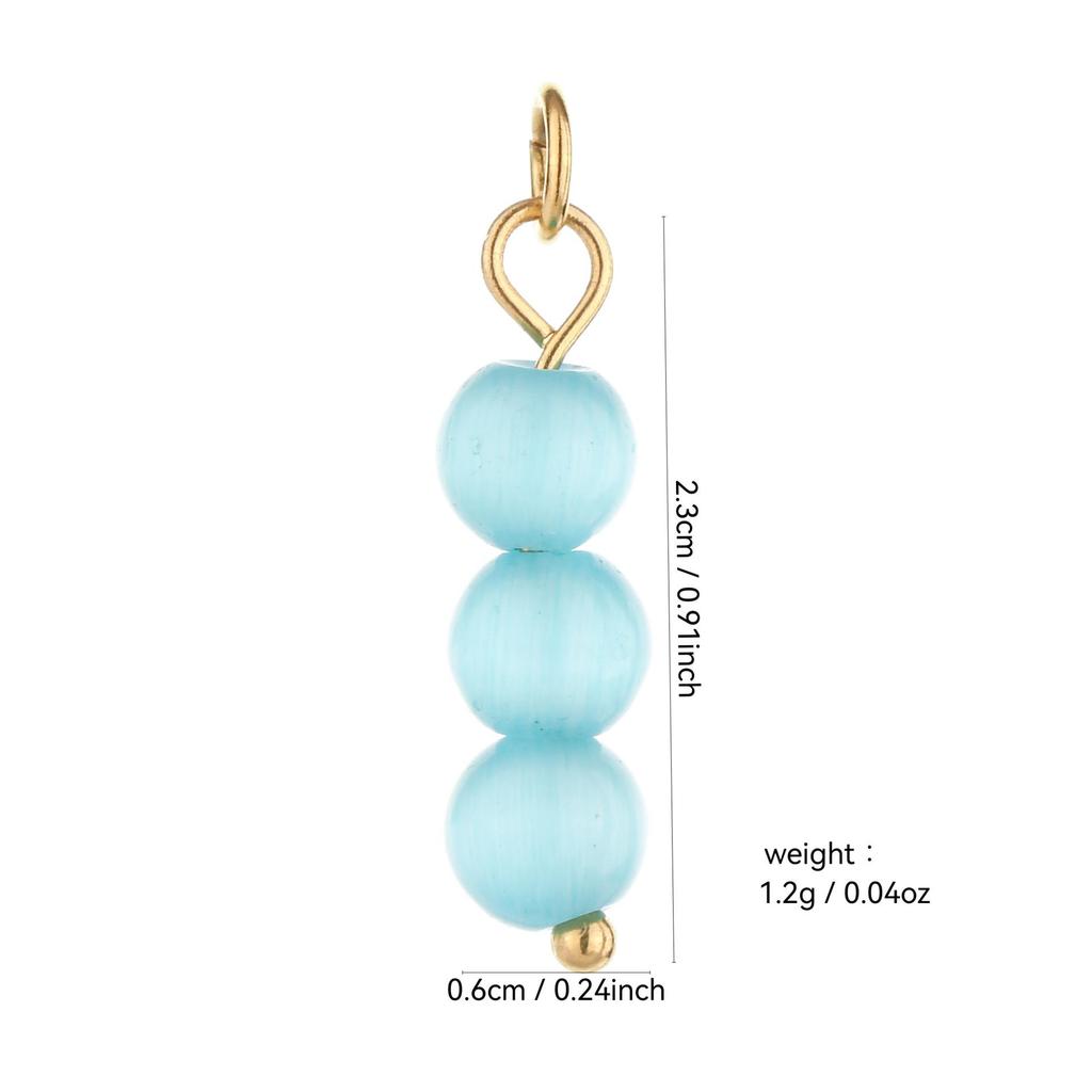 Multi-Stone Ceramic Faux Pearl Cat's Eye Beaded DIY Earrings Pendant