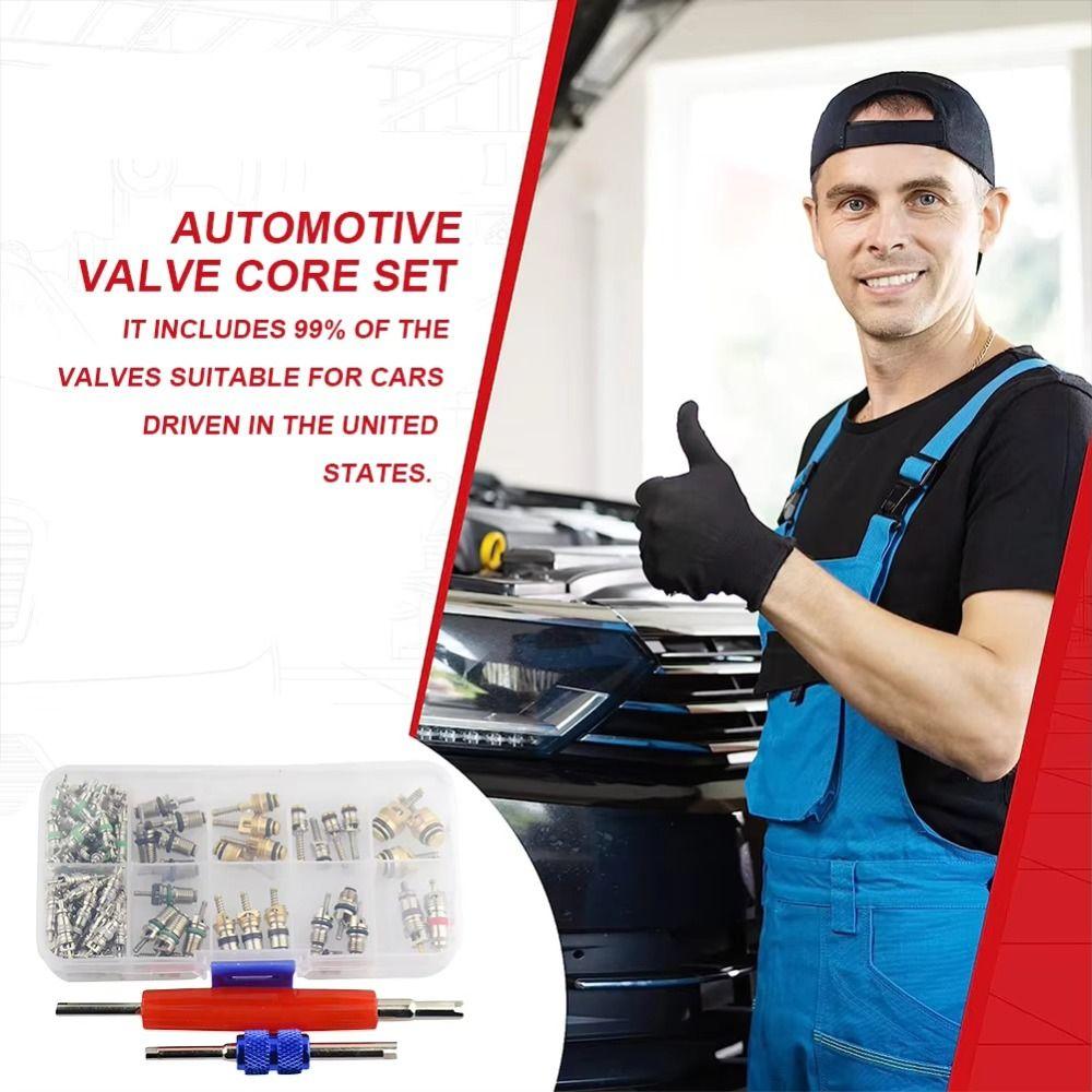 102Pcs/box A/C Core Valves Assortment Kit HVAC Valves Kit  Air Conditioning Repair