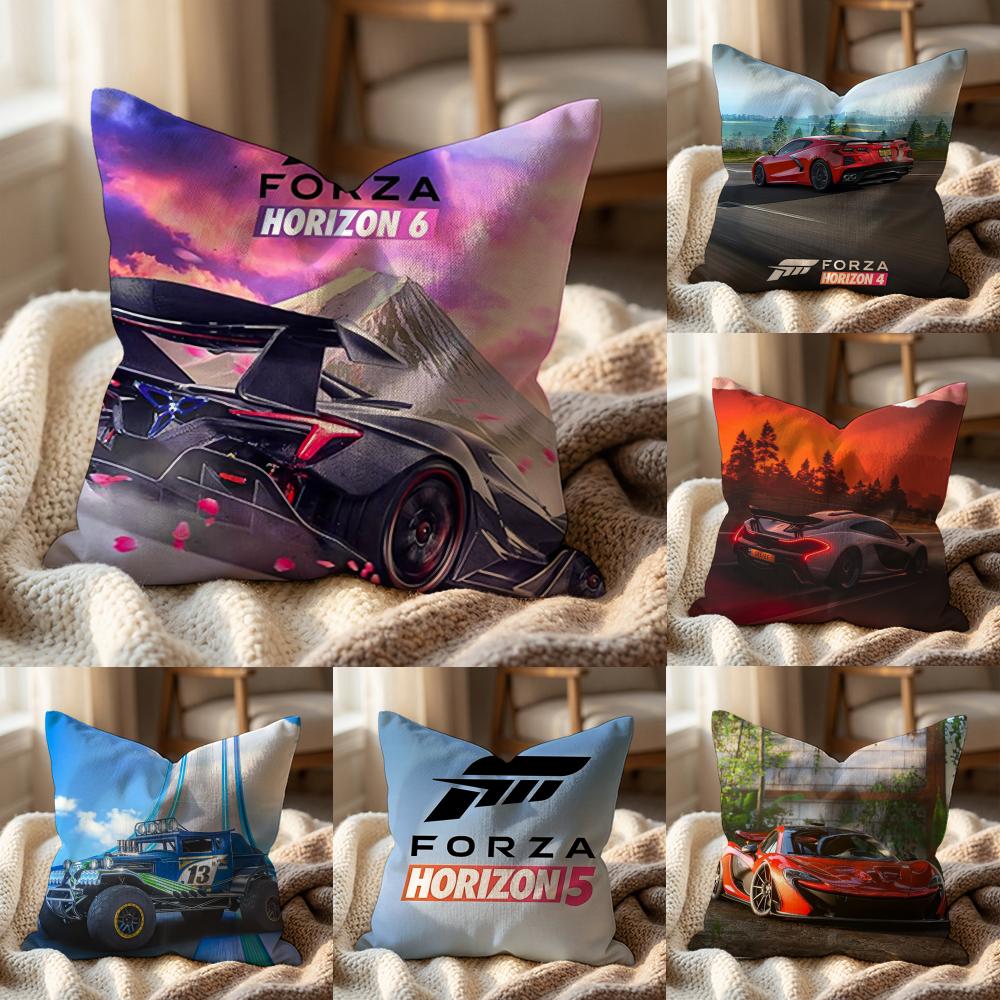 HOT Games F-ForzaS H-HorizonS Cushion Cover Multi-Scene Pillow Cover for Home & Car - Reversible, Soft & Durable for Daily Use
