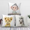 WWatercolor Cute Animal Cushion Cover For Pillow Printing Sofa Decoration Home Car Room Coffee Shop Office Nordic Simplicity
