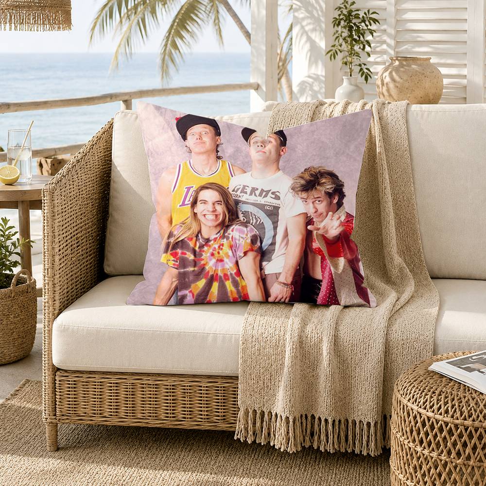 Red Hot CChili Peppers Band Pillow Case for Sofa Living Room Home Office Decor Protective Cover