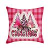 Pink New Christmas Printed Cushion Cover Sofa Bedroom Festive Santa Claus Snowman Pattern Cushion Cover
