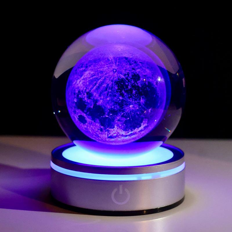

Luminous Crystal Ball Night Light - Starry Sky Ornament and Birthday Giftbox 6cm Crystal Ball