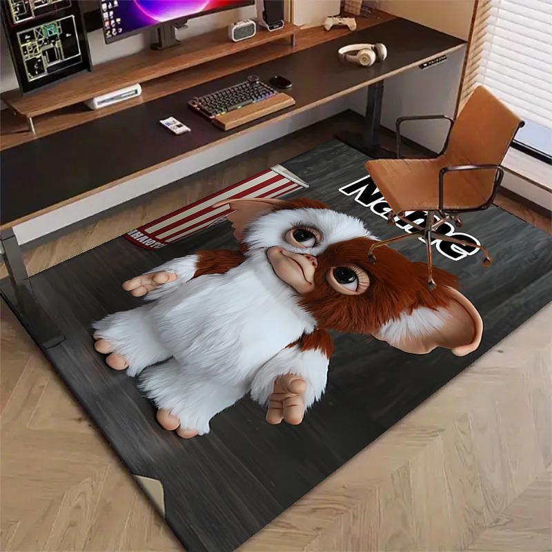 Custom Gremlin Mat Personalized Name, Polyester Washable Indoor Entryway Rug, Gift for Christmas, Easter, Thanksgiving Day