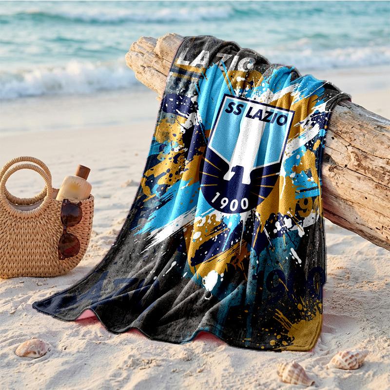 Lazio FC Print Microfiber Beach Towel Quick Dry Absorbent Large Towel For Beach Swimming Travel