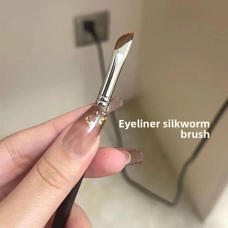 2Pcs Upgrade Eyeliner Brush Ultra Thin Fine Angle Flat Eyebrow Brush Liner Brow Place Makeup Precise Detail Brush