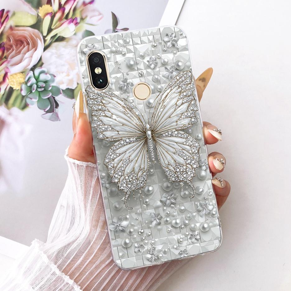 For Xiaomi Redmi Note 6 Pro Case Luxury Butterfly Tree Painted Cover Soft Silicone Case For Xiaomi Mi A2 Lite Redmi 6 Pro Fundas