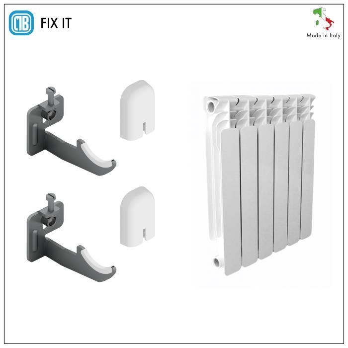 Piece Detachee pour Radiateur. 2 fixations T1 pour radiateur en aluminium. Capacité max: 50 kg par support, 100 kg au total.