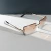 Chic Rimless Rectangle Fashion Glasses for Men & Women - Gradient Lens Metal Frame Perfect for Driving