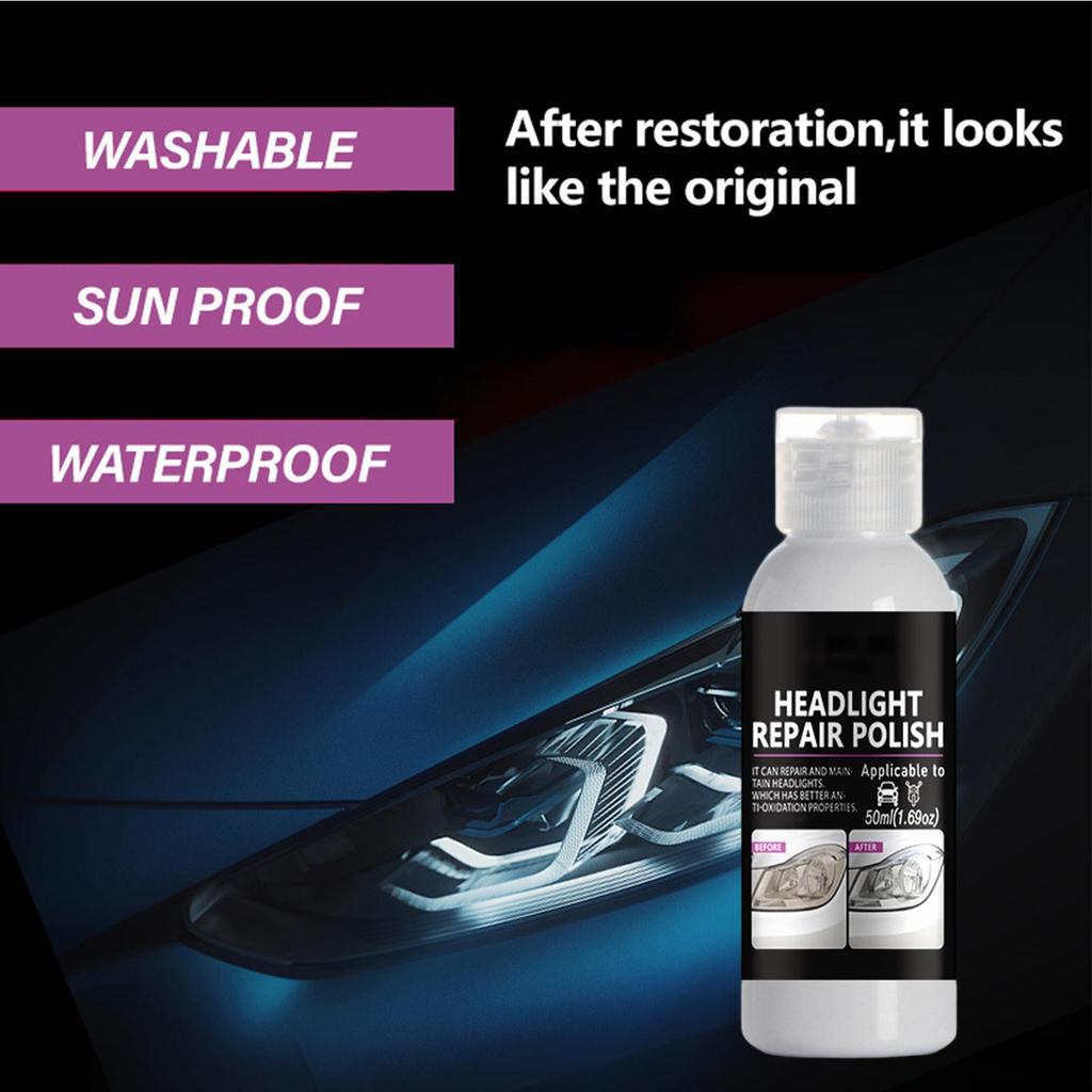 Scheinwerferreiniger Scheinwerferreinigung Scheinwerferaufbereitungskit Politur Fahrzeugglas Stumpfer Glanz Schutz Fahrzeugreparatur Nebel Dunst Motorrad