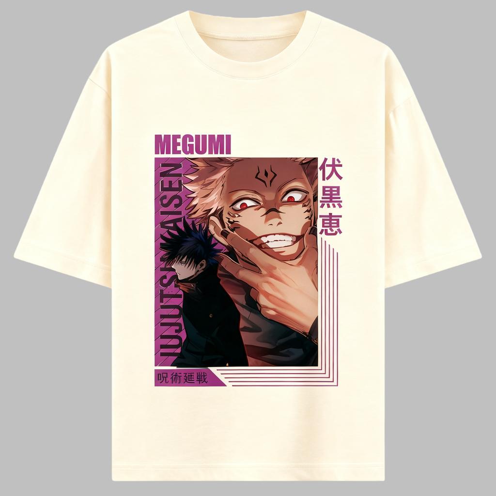 Jujutsu Kaisen Anime Fushiguro Megumi Printing Cotton Tshirt Men and Women Harajuku Fashion Summer Anime Peripheral Clothing