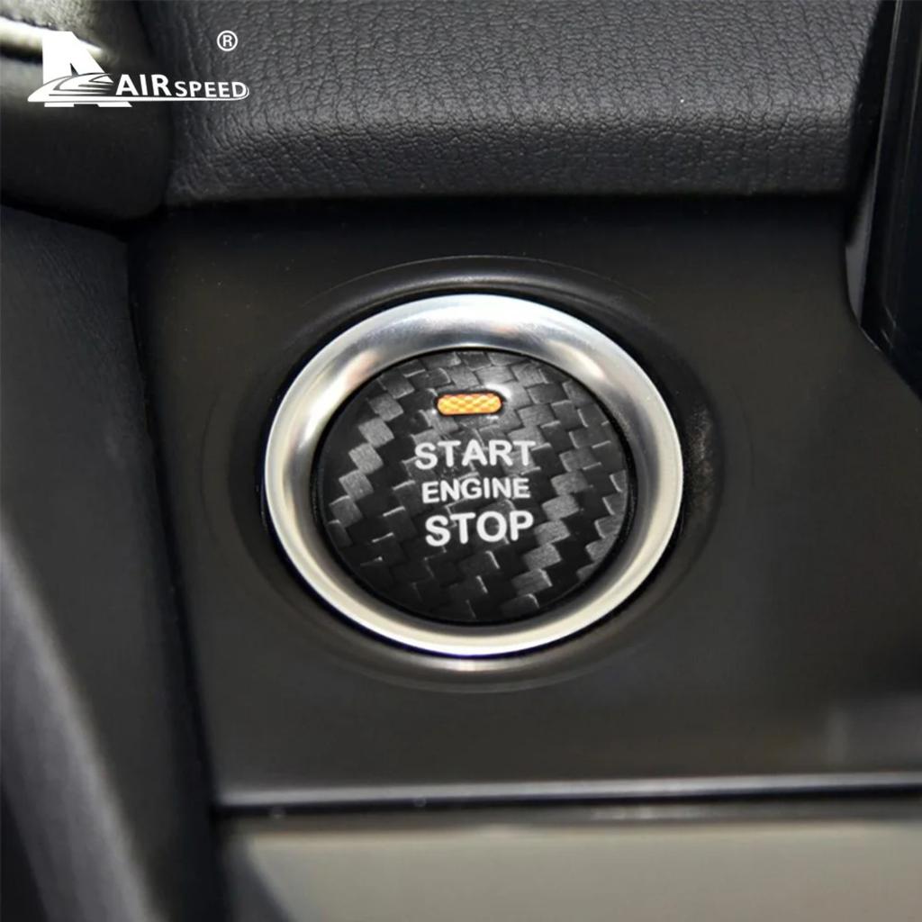 For Mazda Hard Carbon Fiber One Key Start Button Sticker Anti Scratch Ignition Switch Interior Decor Protector Car Accessories