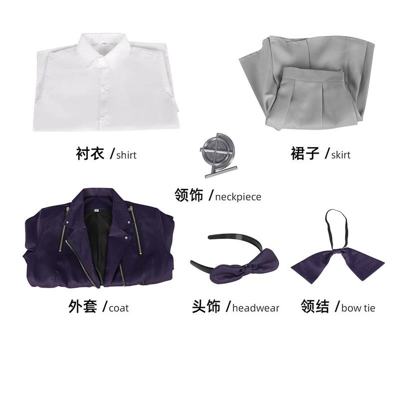 Anime Kirifuji Nozomi Cosplay Costume Women HUNDRED LINE Cosplay JK Academy Uniform Coat Skirt Shirt Tie Set Halloween Costumes