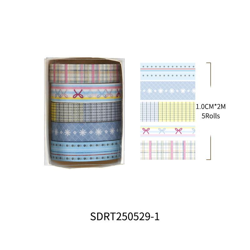 Qianmo Washi Tape Pack 5 Rolls Aesthetic Decorative Adhesive Tape for Journal Stickers DIY Supplies Bulk