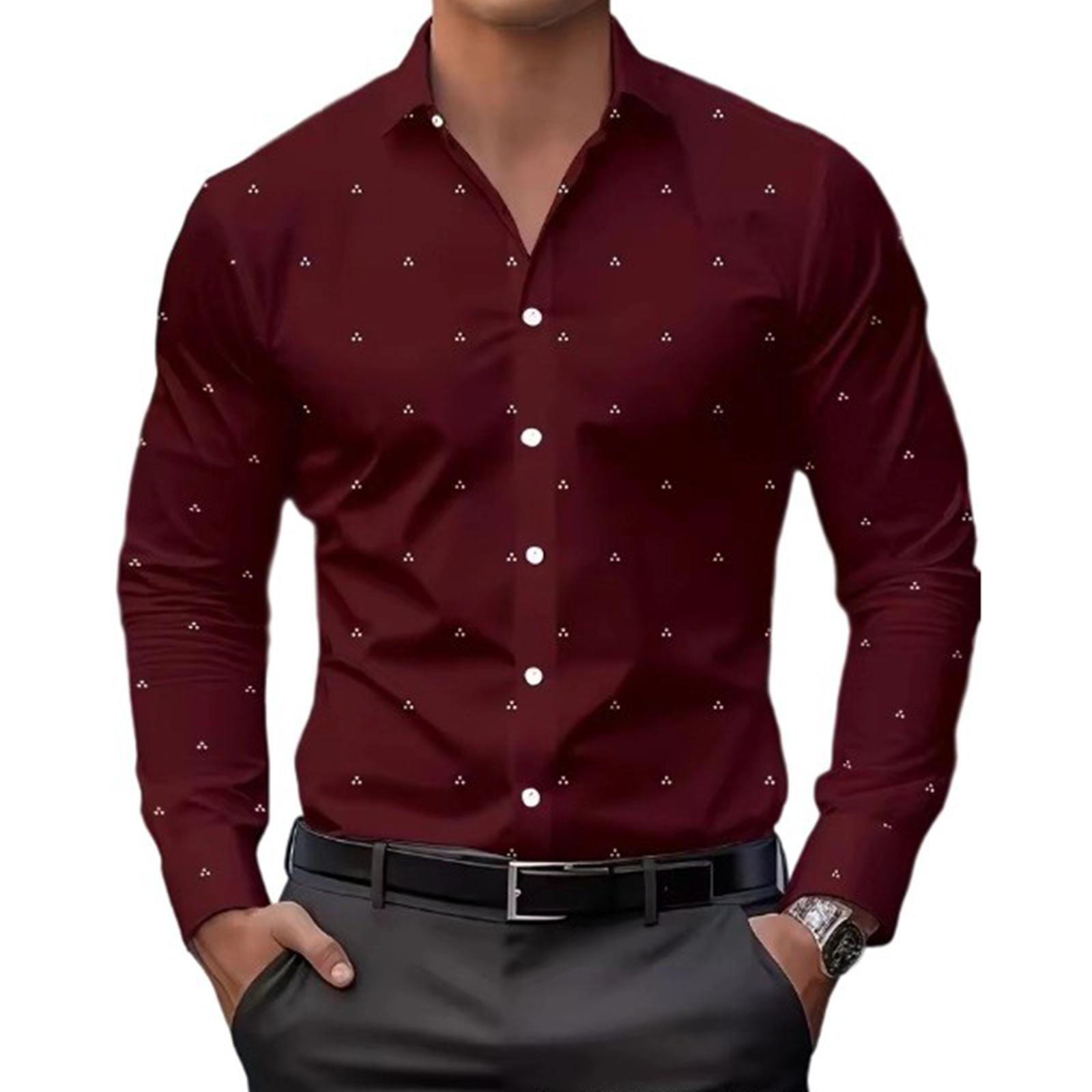 

Мужская Тренд Мода Досуг Универсальная Рубашка с отложным воротником и длинными рукавами M