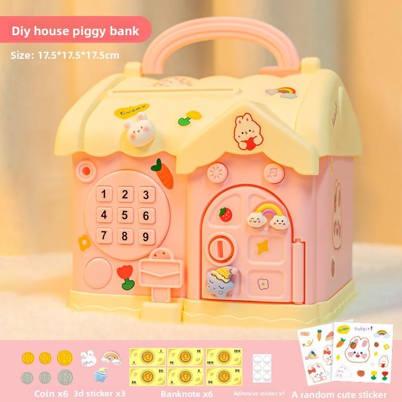 

Educational Storage Bank With Electronic Lock And Music For Boys And Girls Learning Toy Pink