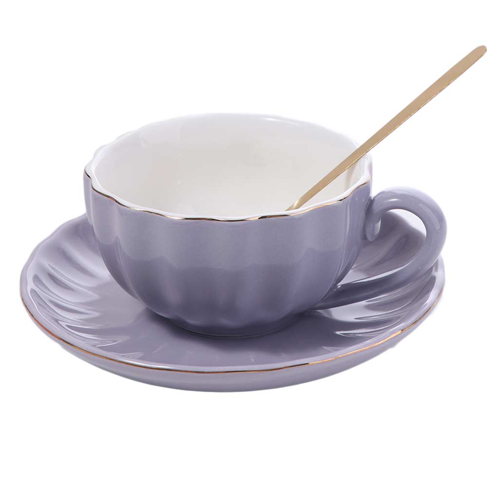 Ceramic Pumpkin Coffee Cup Gold Trim Afternoon Tea Set Couple Cups Tea Cups Wedding