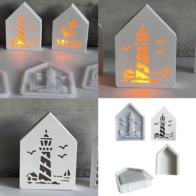 Creative Lighthouse Silicone Mold Soft Sturdy Silicone Light House Craft Mold For Crafting Elegant Ambient Lights