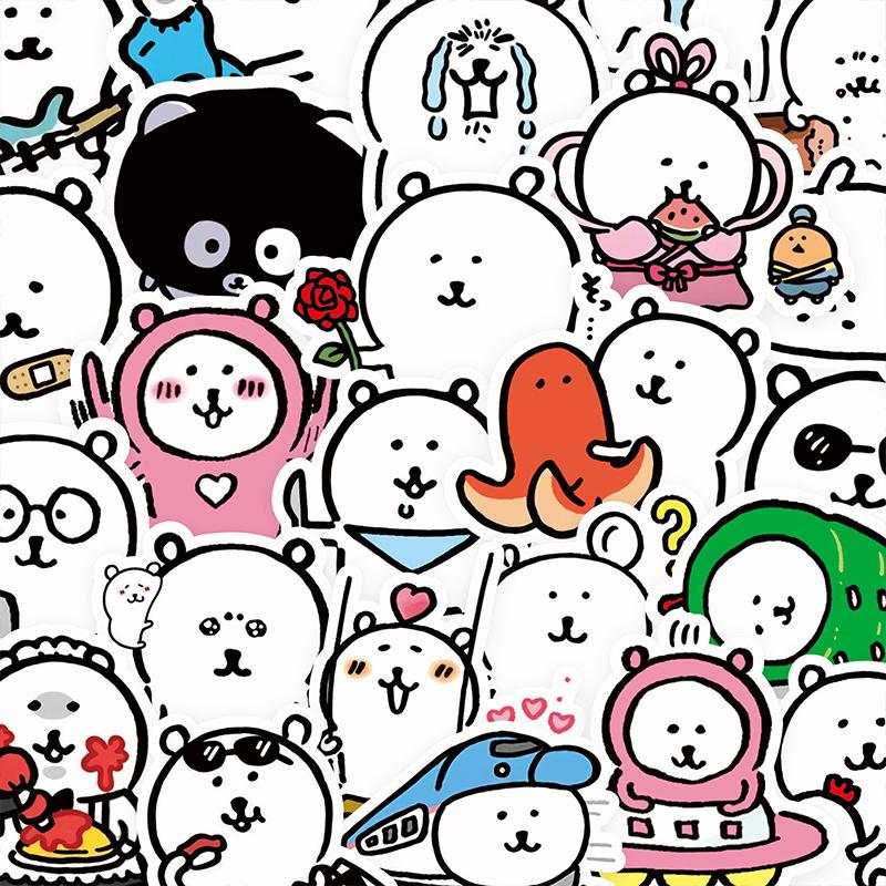 100 Cute Self-Deprecating Bear Stickers: Waterproof Decoration for Journals, Phones, Notebooks, and DIY Projects