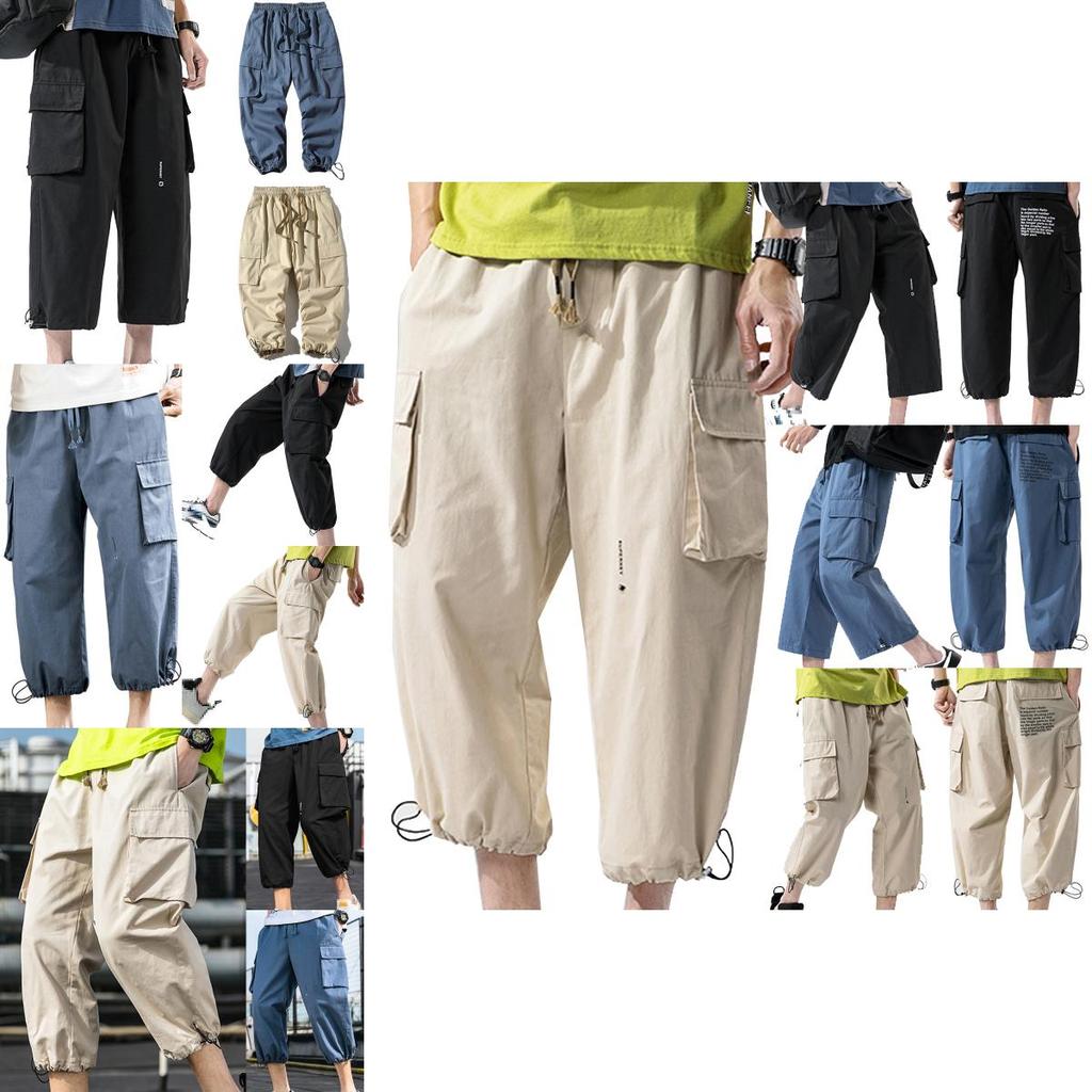 Relaxed Fit Men Capri Short Pants With Adjustable Ankles For Casual And Beachwear