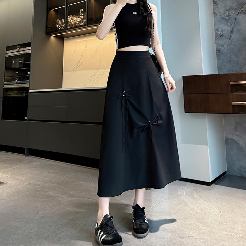 Bust Skirt Women's Summer New Design Sense A Word Medium and Long Skirt Casual Loose Big Swing Umbrella Skirt