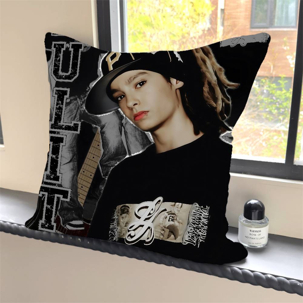 

1 шт. Наволочка для подушки с изображением Билла Каулица и Тома из Tokio Hotel, классическая, квадратная, для спальни, дивана, подушка для отдыха и комфорта, автомобильная, домашний декор 12x12Inch