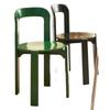 Nordic Solid Wood Dining Chair Stackable Household Seating Light Luxury Colored Restaurant Chair Compact Modern Design