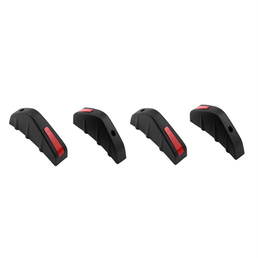 4Pcs Universal Car Rear Lower Body Bumper Lip Diffuser Shark Fin Kit Black + Red