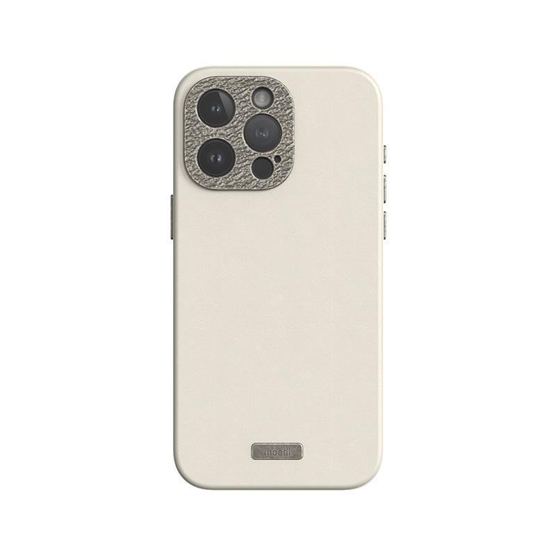 Moshi Napa Magsafe - Skórzane Etui Iphone 15 Pro (Eggnog White)