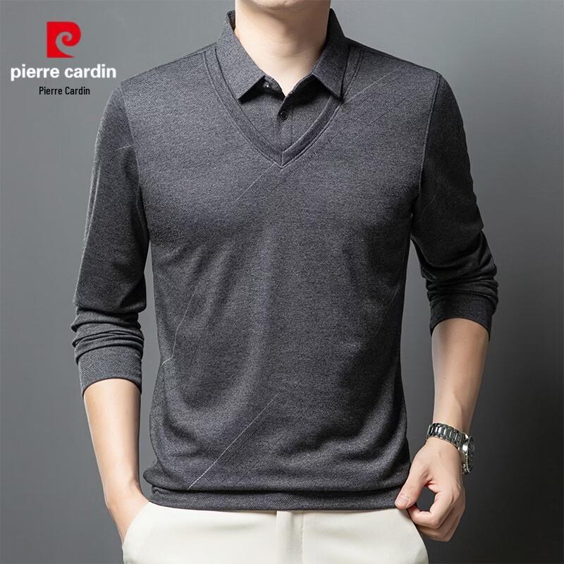 Pierre Cardin Men s Faux Two-Piece Long Sleeve Polo Shirt L