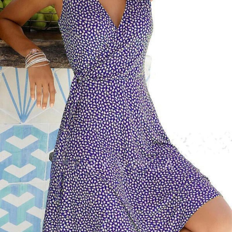 Dresses for Women  Casual Plus Size Women's Floral Wrap V Neck Midi Dress A Line Swing Cap Sleeve Midi