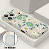 Cartoon Daisies Flowers Case For iPhone 17 Pro Max iPhone 16 15 14 13 Pro Max Magnetic For Magsafe Soft Silicone Phone Back Cover