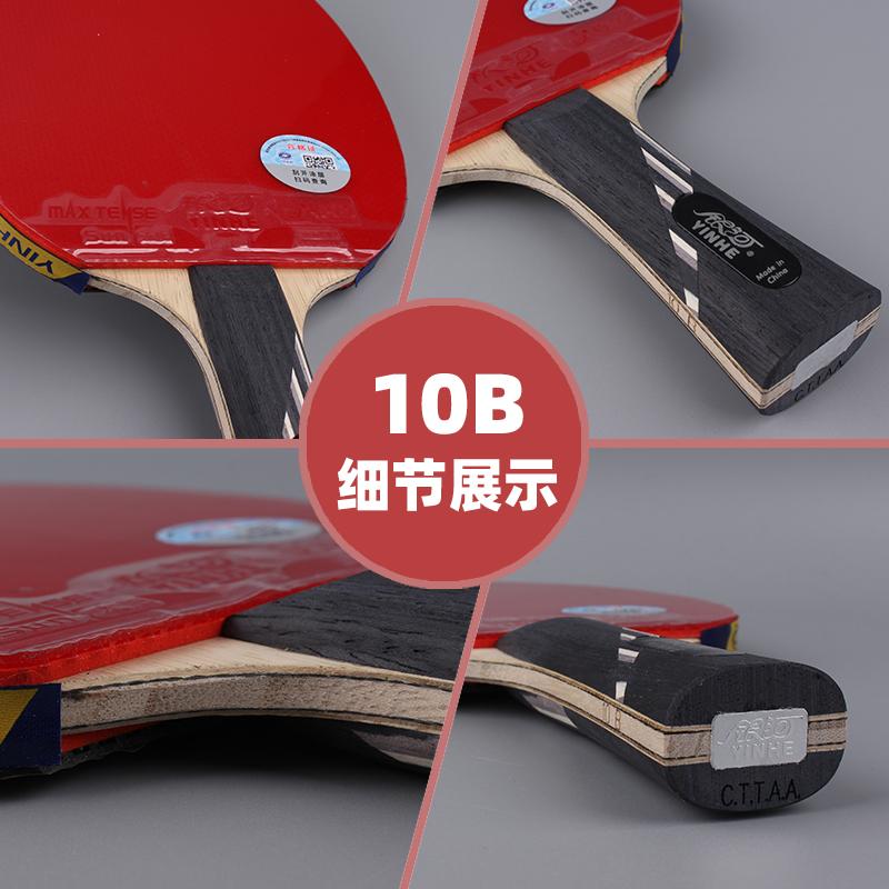 Yinhe 10 Stjärnor Professionell Kvalitet Kolfiber Bordtennisracket med Inåtvända Pips Gummi Hög Elasticitet Horisontellt Grepp Tillverkad Kina