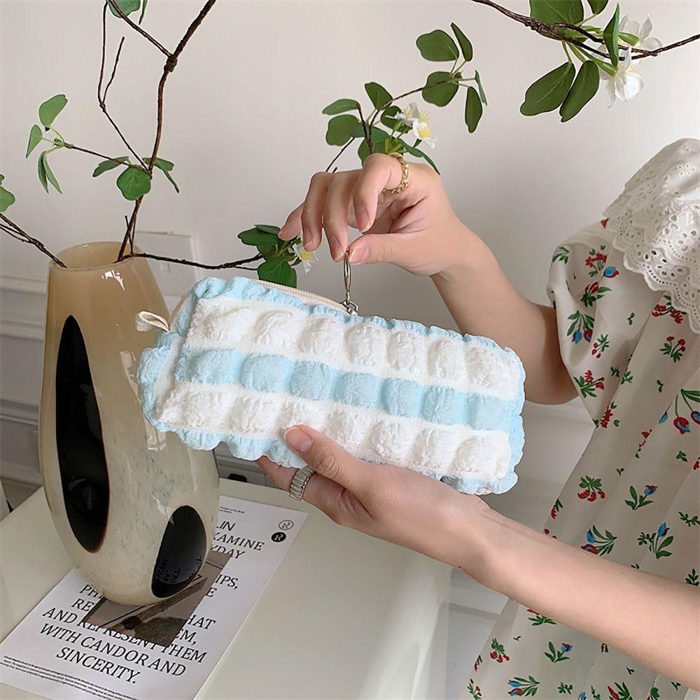 

Color Contrast Pen Bag Multi-functional Stationery Storage Pouch Office School Supplies
