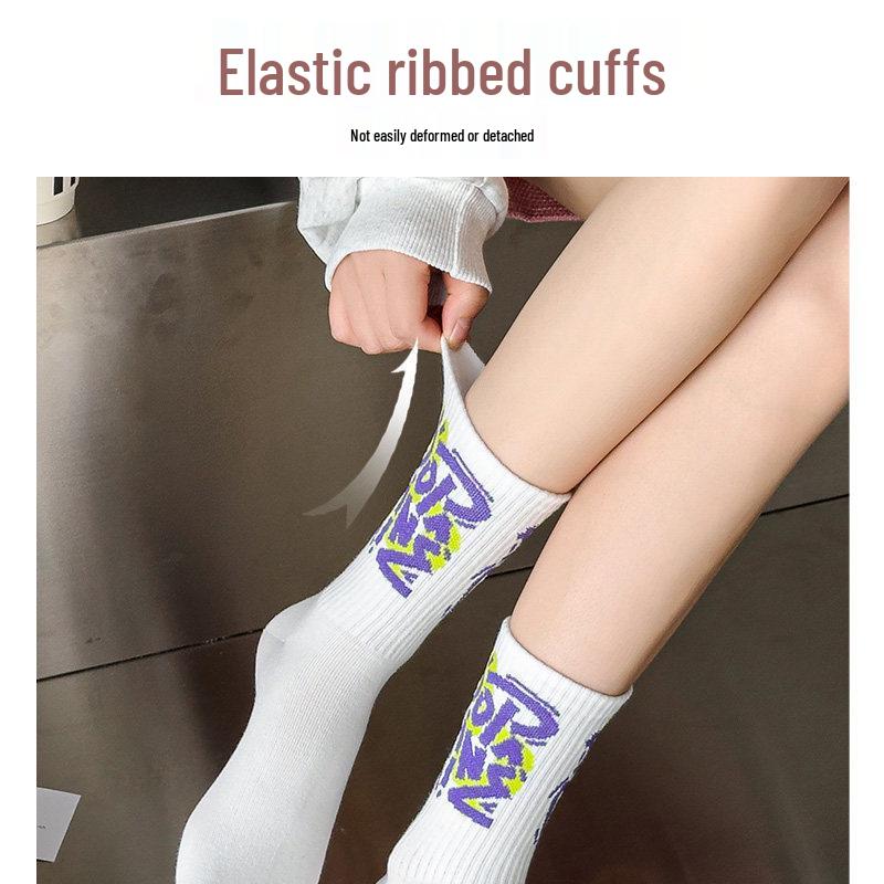 2026 Women's Mid-Calf Cotton Socks - Odor-Resistant, High-Waist Sports Style, Autumn/Winter Trend