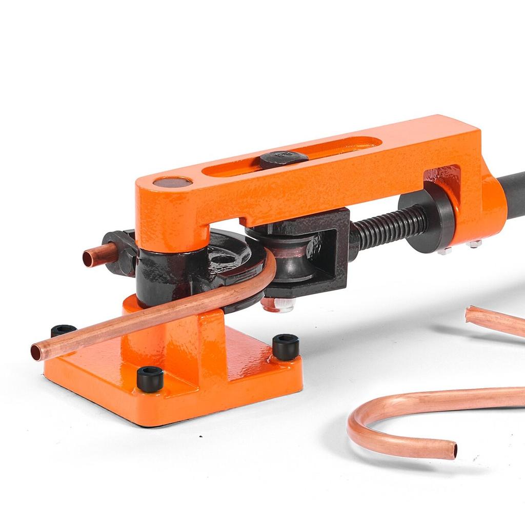 Pipe Tube Bender, 3/8" to 1" OD Manual Pipe Tube Bender with 7 Bending Dies, 180° Copper Aluminum Pipes Bending Tools for HVAC Air Conditioning