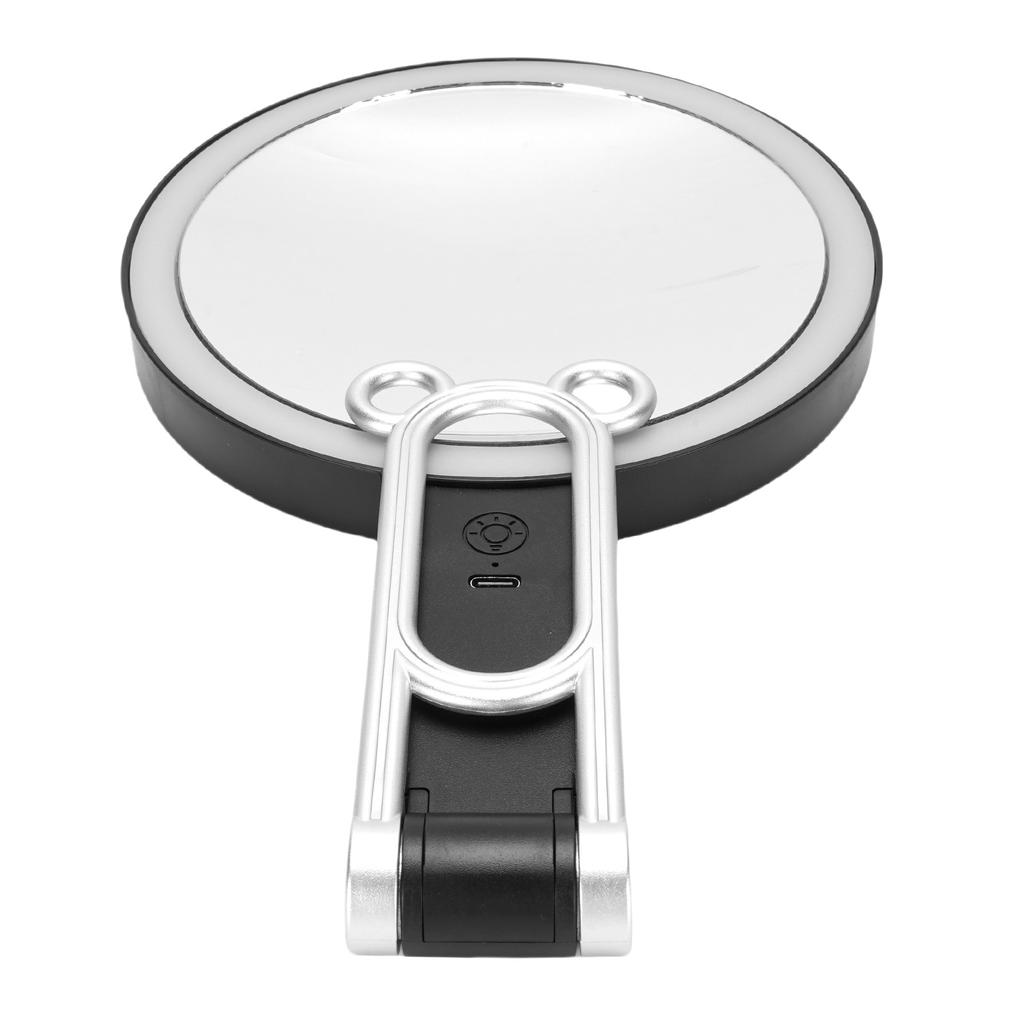 Lighted Magnifying Makeup Mirror Double Sided 1X 30X LED Mirror USB Rechargeable 3 Color Temperature Folding Round Shaped