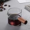 50/75/100Ml Wooden Handle Glass Espresso Measuring Cup Double/Single Mouth Milk Latte Jug Coffee Supplies Kitchen Mug Drinkware